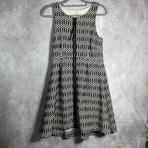 Anthropologie Leifsdottir‎ Tonnelle Dress Womens Size 6 Black White Quilted